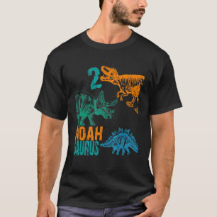 Kids Noah Saurus 2nd Birthday Boys Rex Bday Party T-Shirt