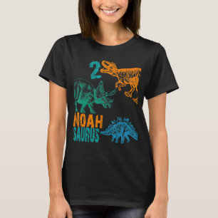 Kids Noah Saurus 2nd Birthday  Boys Rex Bday Party T-Shirt