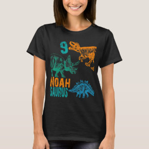 Kids Noah Saurus 9th Birthday  Boys Rex Bday Party T-Shirt