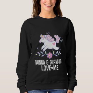 Kids Nonna and Granddad Love Me Grandchild Unicorn Sweatshirt