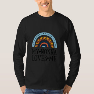 Kids Nonna Loves Me Grandchild Rainbow T-Shirt