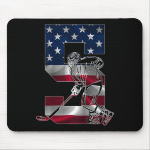 Kids Number 5 Years Ice Hockey 5th Birthday Mouse Pad