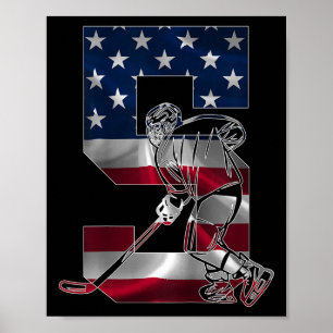 Kids Number 5 Years Ice Hockey 5th Birthday Poster