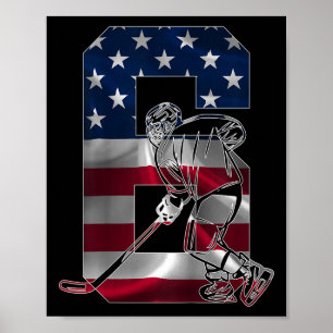 Kids Number 6 Years Ice Hockey 6th Birthday  Poster