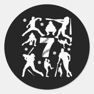 Kids Number 7 Years Bysebyll 7th Birthday Classic Round Sticker