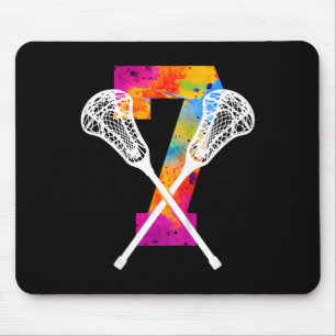 Kids Number 7 Years Lacrosse 7th Birthday Mouse Pad