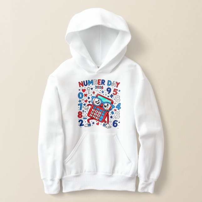 Kids Number Day Hoodie | Fun Maths Numbers (Laydown)