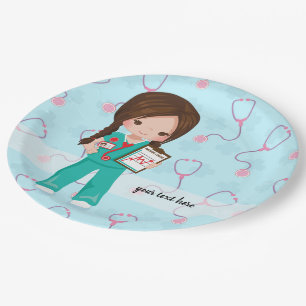 Kids nurse paper plate
