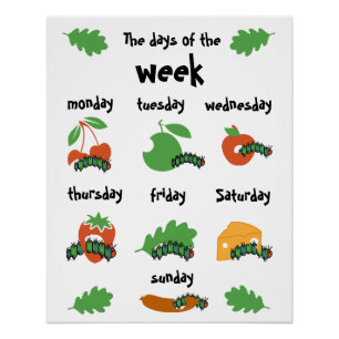 Kids Nursery Days Of The Week Poster