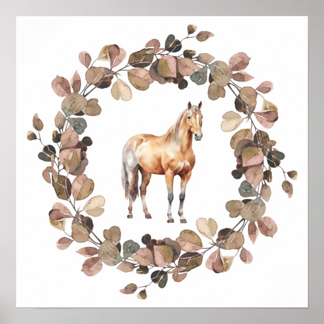 Kids Nursery Photo Print Horse Whimsical Western (Front)