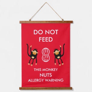 Kids Nut Allergy Warning Hanging Tapestry