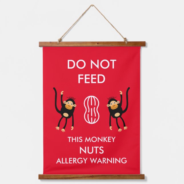 Kids Nut Allergy Warning Hanging Tapestry (Front)