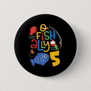 Kids O-fish-ally Five Birthday Decorations 5 Year 6 Cm Round Badge