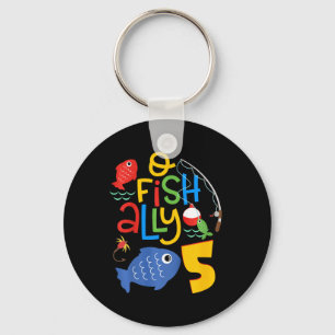 Kids O-fish-ally Five Birthday Decorations 5 Year Key Ring