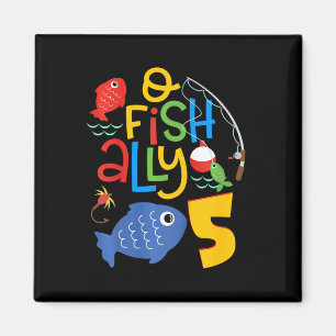 Kids O-fish-ally Five Birthday Decorations 5 Year Magnet