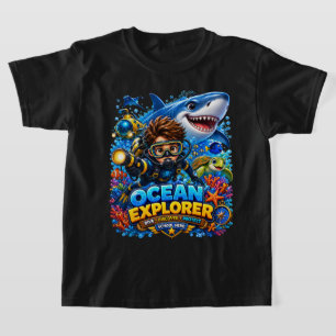 Kids Ocean Explorer Shark Scuba Diving T-Shirt