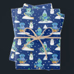 Kids Octopus Winter Sports Funny Animal Wrapping  Wrapping Paper Sheet<br><div class="desc">Kids Octopus Winter Sports Funny Animal Wrapping Paper. Octopus and Snowman pattern with winter sports,  skiing,  sledding,  and snowboarding. Winter Holiday Christmas or Hanukah or winter birthday.</div>