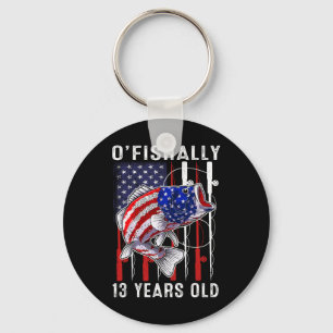 Kids O'fishally 13 Years Old Birthday 13th Birthda Key Ring