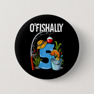 Kids O'fishally 5 Years Old 5th Birthday Fishing  6 Cm Round Badge