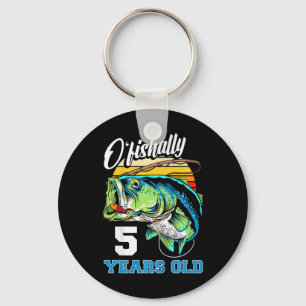 Kids Ofishally 5 Years Old Fisherman 5th Birthday  Key Ring