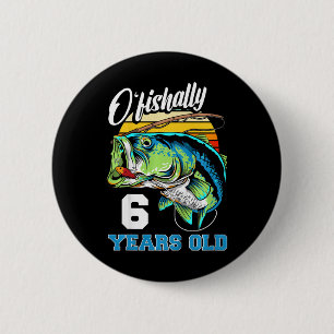Kids Ofishally 6 Years Old Fisherman 6th Birthday  Cm Round Badge