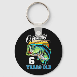 Kids Ofishally 6 Years Old Fisherman 6th Birthday Key Ring