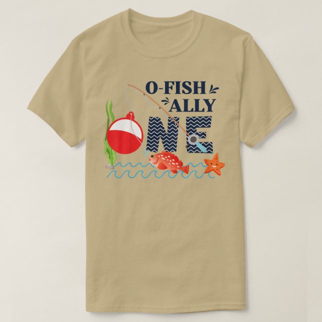 Kids OFishAlly One 1st First Birthday Party Outfit T-Shirt (Design Front)