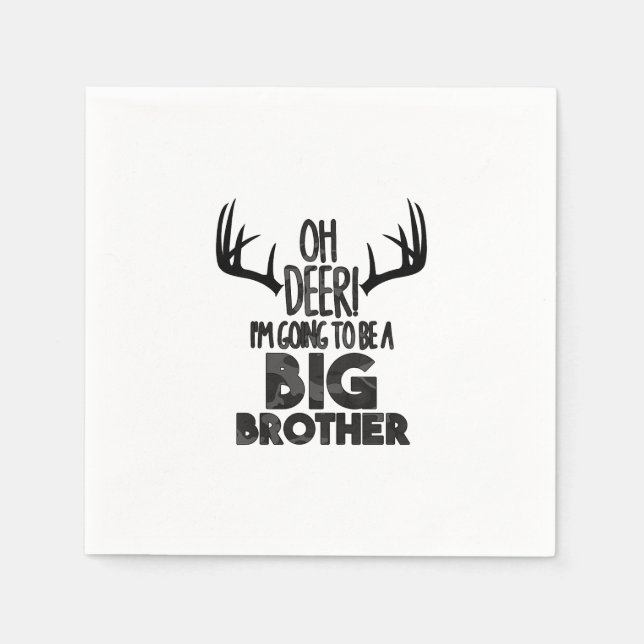 Kids Oh Deer Big Brother Hunting Pregnancy Announc Napkin (Front)