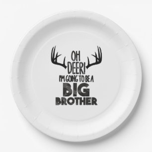 Kids Oh Deer Big Brother Hunting Pregnancy Announc Paper Plate