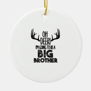Kids Oh Deer Big Brother Hunting PregnancyOrnament Ceramic Tree Decoration