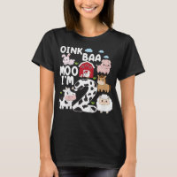 Kids Oink Baa Moo Im 2 Farm Animals 2nd Birthday F