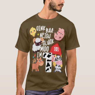 Kids Oink Baa Neigh Cluck Moo I'm One 1 Farmer 1st T-Shirt