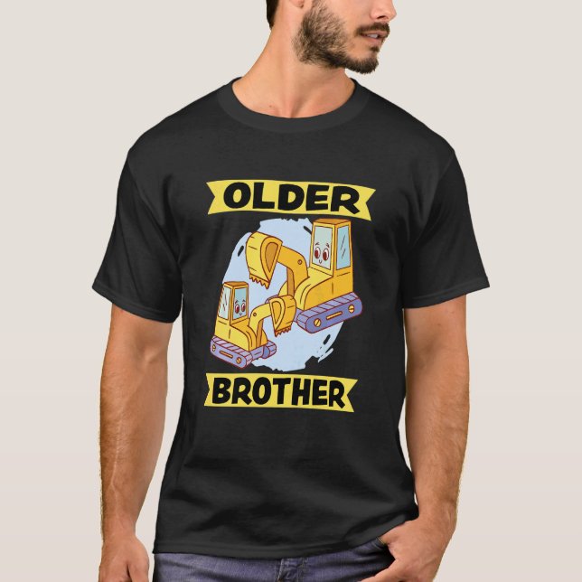 Kids Older Brother 2023 Digger Excavator Dredger   T-Shirt (Front)