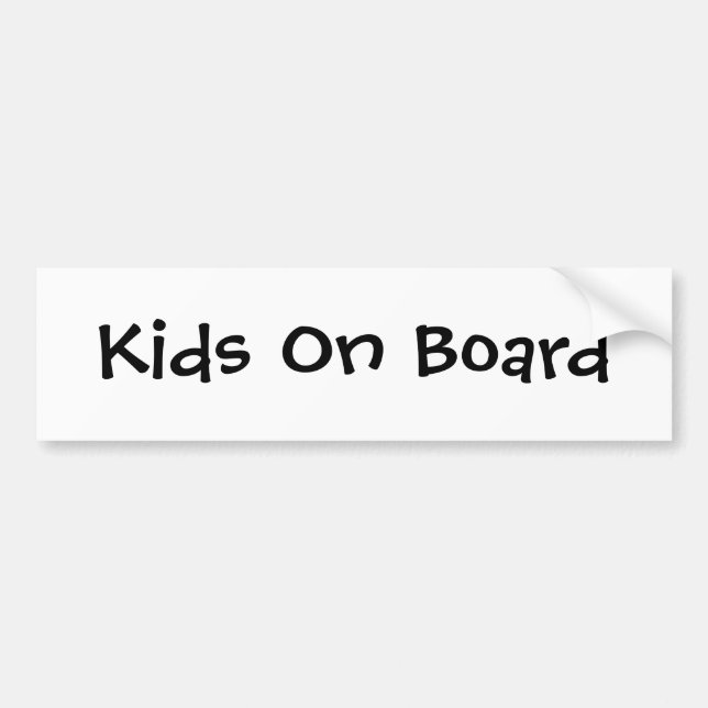 Kids On Board Bumper Sticker (Front)