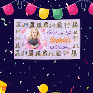 Kids on Halloween Purple Theme Kids Birthday Banner