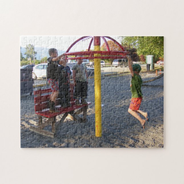 Kids on Playground Circle Puzzle (Horizontal)