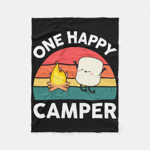 Kids One Happy Camper Toddler Boy Funny Marshmallo Fleece Blanket