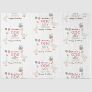 Kids One Silly Goose 1st Cute Birthday Custom Name Tissue Paper