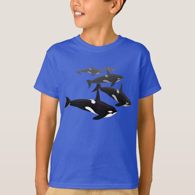 Kid's Orca Whale Sweatshirt Killer Whale Shirts (Front)