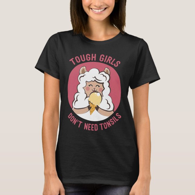 Kids ough Girls Don't Need Tonsils Sheep Ice Cream T-Shirt (Front)