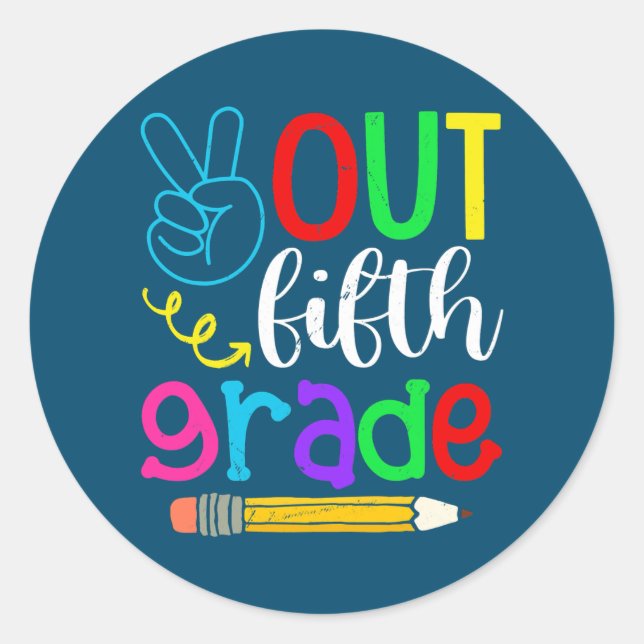 Kids Out Fifth Grade Graduation Last Day Of Classic Round Sticker (Front)