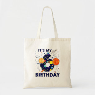 Kids Outer Space 6 Year Old 6Th Birthday Party Bo Tote Bag