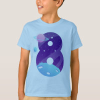 Kids Outer Space 8 Year Old 8th Birthday Party Boy