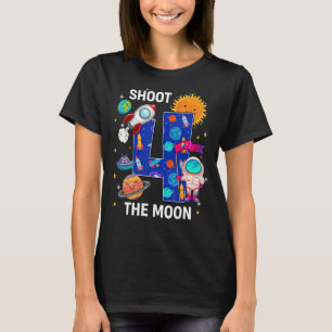 Kids Outer Space Astronaut 4th Birthday Boy 4 Year T-Shirt