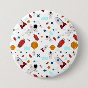 Kid's Outer Space & Astronaut Pattern 7.5 Cm Round Badge