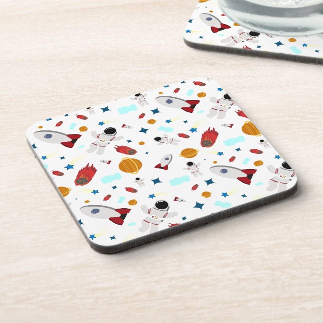 Kid's Outer Space & Astronaut Pattern Coaster (Left Side)