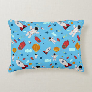 Kid's Outer Space & Astronaut Pattern Decorative Cushion