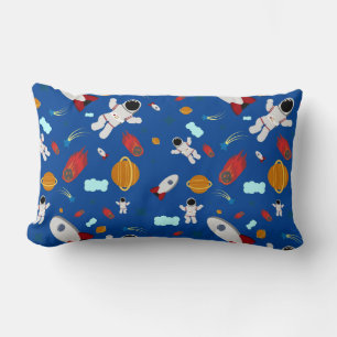 Kid's Outer Space & Astronaut Pattern Lumbar Cushion