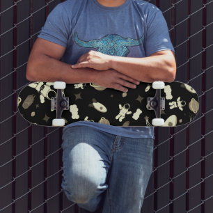 Kid's Outer Space & Astronaut Pattern  Skateboard