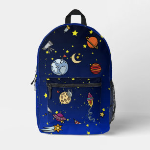 Kids Outer Space Print Cut Sew Bag